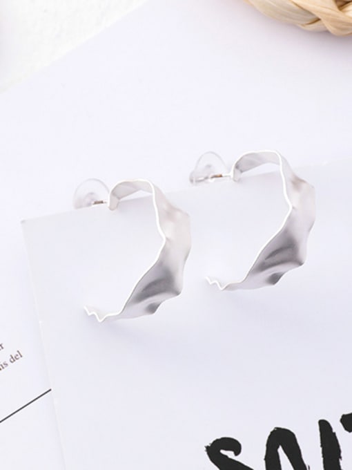 B Silver Alloy With Gold Plated Trendy Geometric Stud Earrings