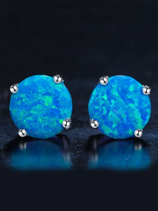 UNIENO 2018 2018 Round Opal Stone stud Earring 0