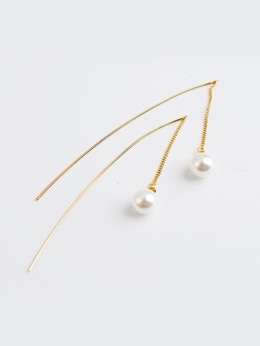 Lang Tony Elegant Women Freshwater Pearl Drop Earrings