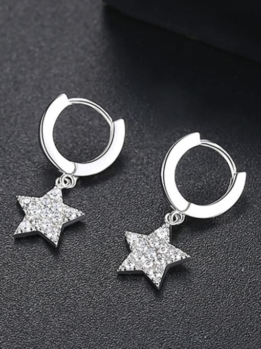 Platinum Copper With White Gold Plated Fashion Star Party Drop Earrings