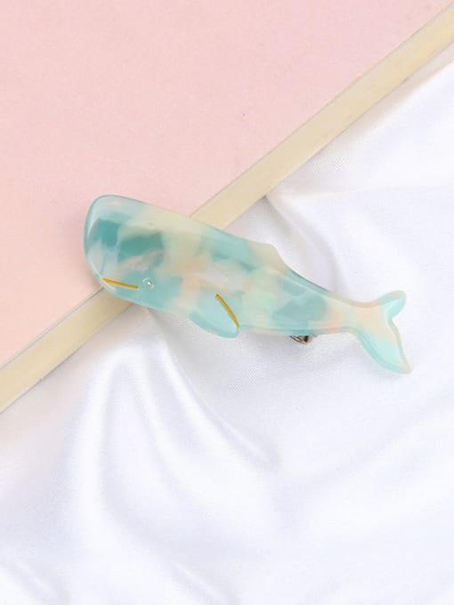 Broken blue Alloy With Cellulose Acetate Simplistic Whale Barrettes & Clips