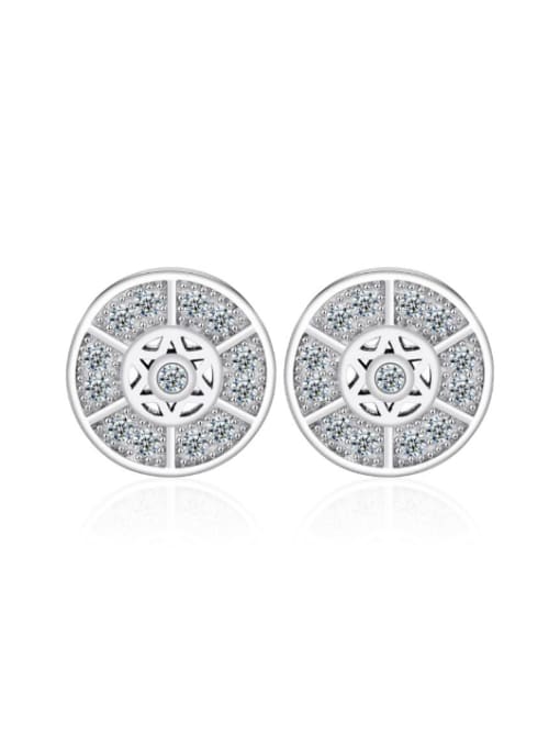 kwan Micro Pave Zircons Silver Stud Earrings 0