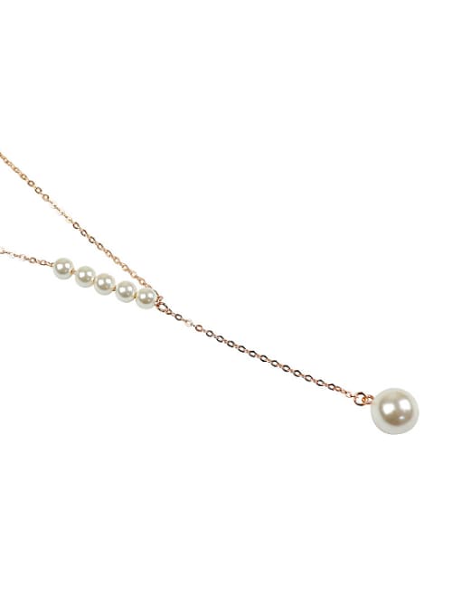 DAKA Simple Artificial Pearls 925 Silver Necklace 0