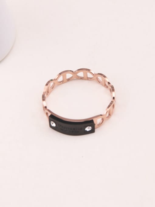 GROSE Hollow Black and rose gold Color Ring 0