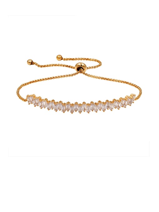 018 rose gold Copper With Cubic Zirconia Fashion Flower  adjustable Bracelets