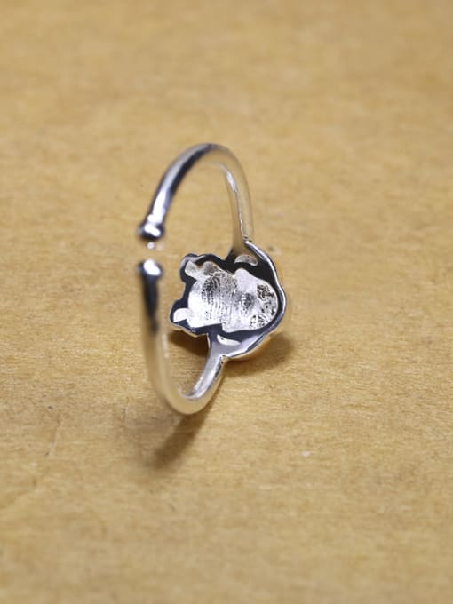 Peng Yuan Personalized Puppy Dog Glue 925 Silver Opening Ring 2