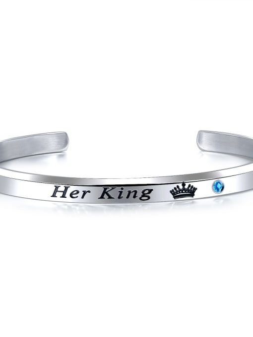Her King Steel Men-931 Stainless Steel With Rose Gold Plated Simplistic Monogrammed Bangles
