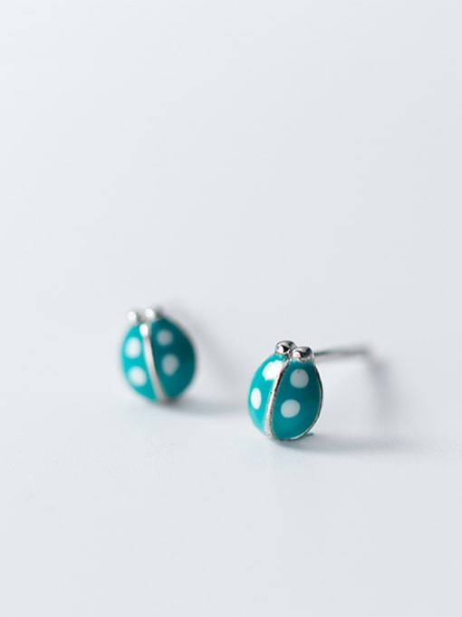 Rosh Lovely Ladybug Shaped S925 Silver Enamel Stud Earrings 2