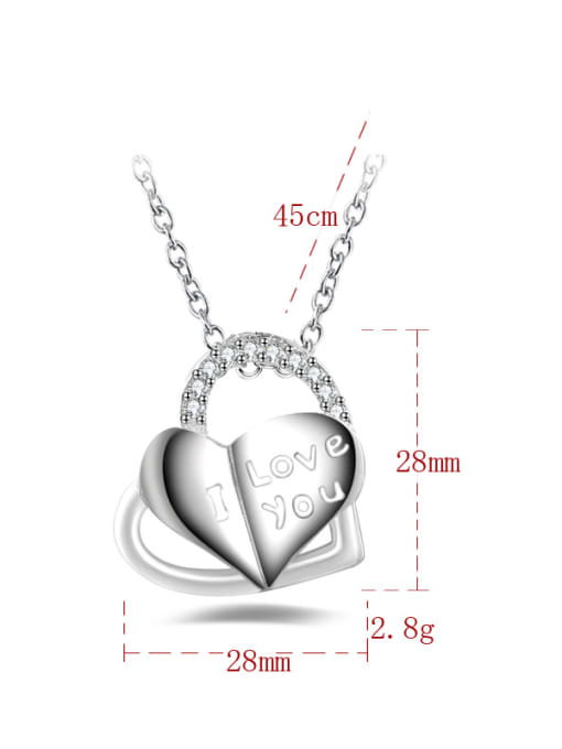 Ya Heng Fashion Heart shaped Pendant Copper Necklace 3