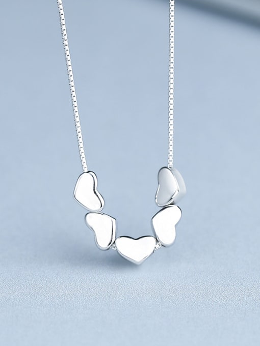 One Silver Women Heart Shaped Necklace 0