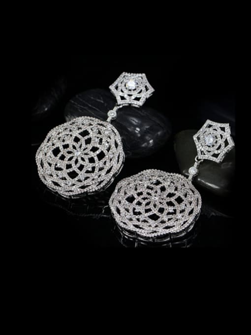 White Micro Pave Zircons Exaggerate drop earring