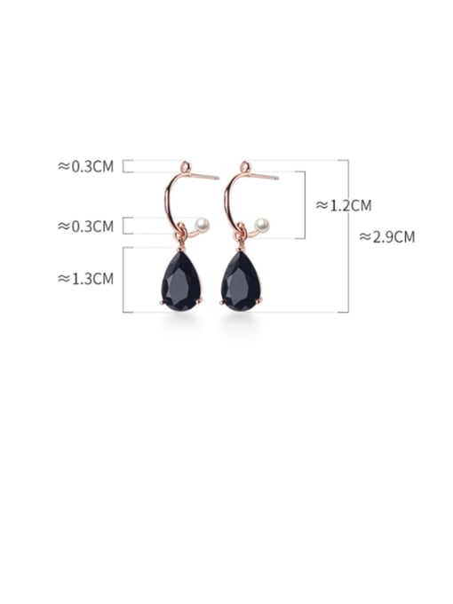 Rosh 925 Sterling Silver With Rose Gold Plated Simplistic Water Drop Clip On Earrings 2