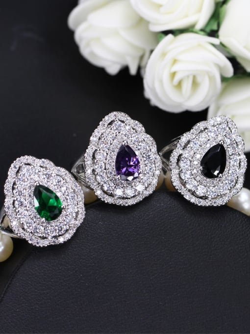 L.WIN Luxury Color Zircon Three Pieces Jewelry Set 2