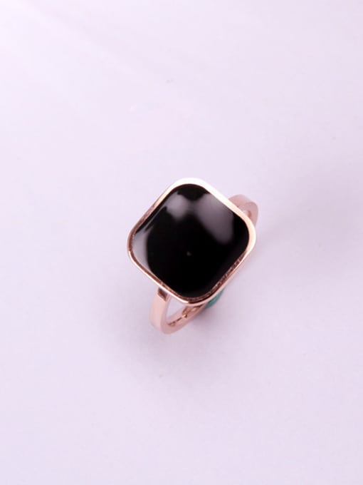 GROSE Square Black Glue Temperaments Lover Ring 0