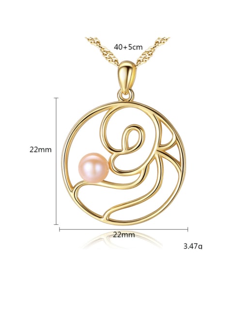 CCUI Pure silver 18K-gold plated natural freshwater pearl necklace 3