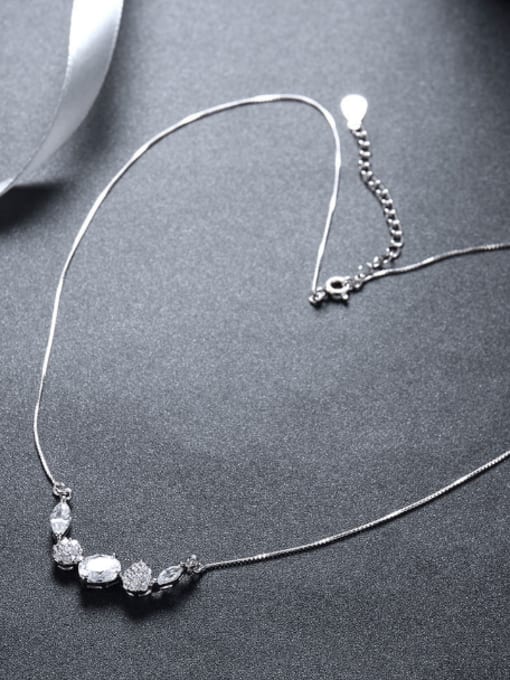 OUXI Fashion Zirconias Platinum Plated Necklace 2