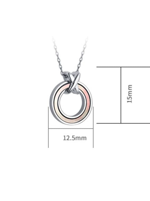 Dan 925 Sterling Silver With Enamel Simplistic Round Necklaces 3