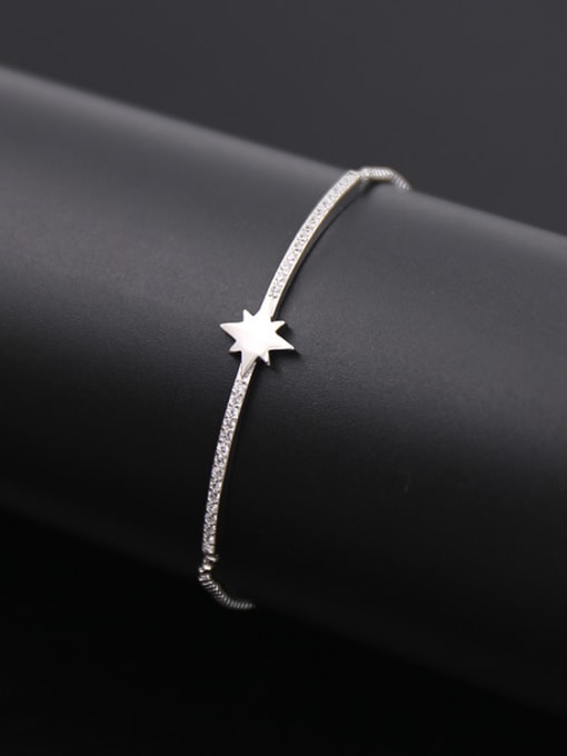 Silver 2018 Star Shaped Stretch Bracelet