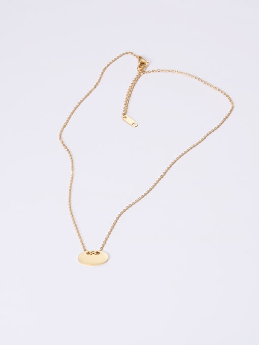 GROSE Titanium With Gold Plated Simplistic Oval Necklaces 3