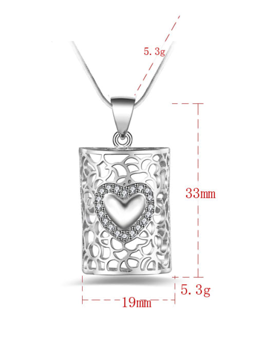 Ya Heng Retro style Heart Hollow Pendant Copper Necklace 3
