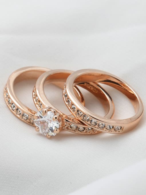 ZK Three Layer Hot Selling Copper Ring with Zircons 2
