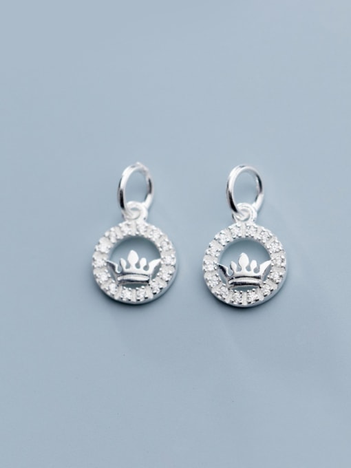 FAN 925 Sterling Silver With Cubic Zirconia  Personality Round Crown Charms 3