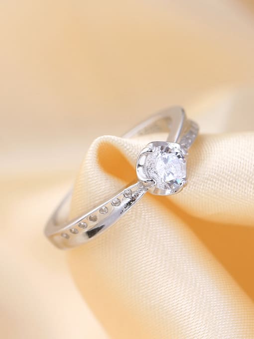 kwan Personality Wedding Accessories Zircon Silver Ring 2
