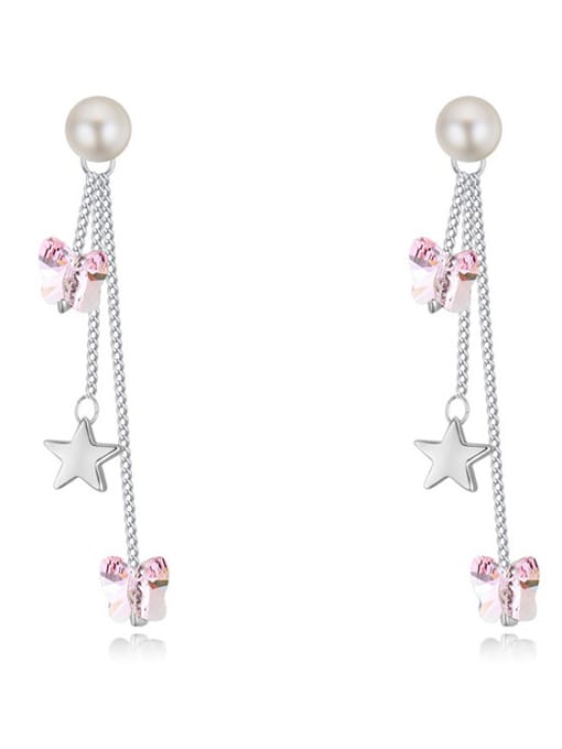 pink Fashion Butterfly austrian Crystals Star Alloy Drop Earrings