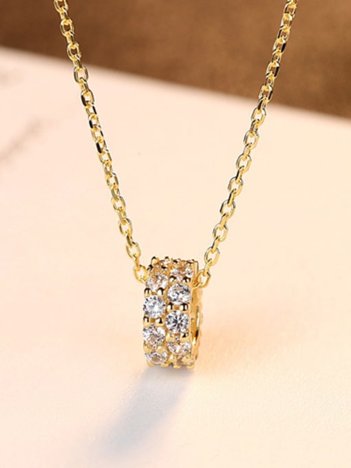 18K-Gold Sterling silver plated 18K gold Zircon Necklace