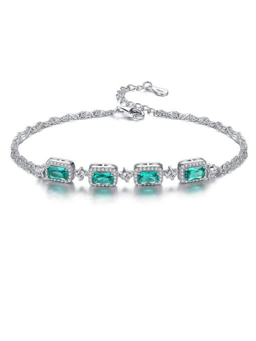 CCUI 925 Sterling Silver With  Cubic Zirconia  Luxury Geometric Bracelets