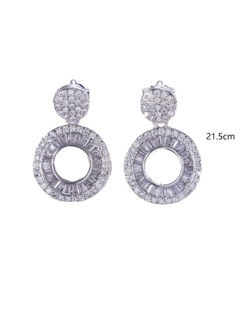MATCH Copper With Platinum Plated Simplistic Hollow Round Drop Earrings 4