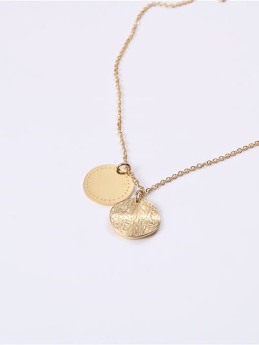 GROSE Titanium With Gold Plated Simplistic Smooth Round Necklaces