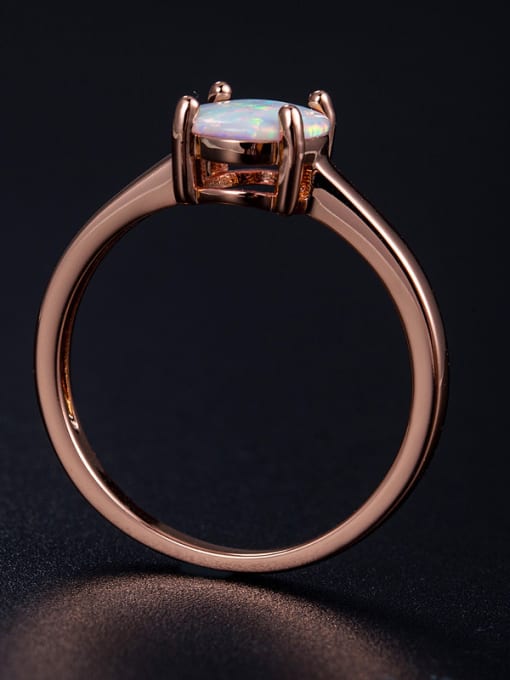 UNIENO Oval Blue Stones Rose Gold Plated Ring 2