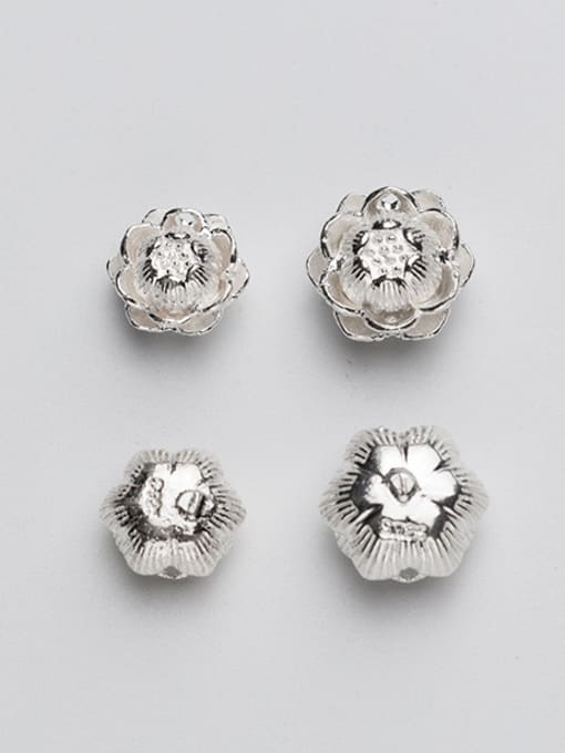 FAN 925 Sterling Silver With Silver Plated Fashion Flower Charms 1