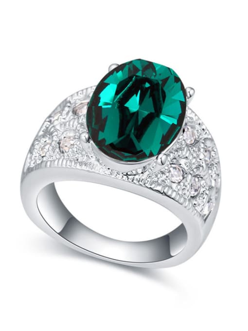 deep green Exquisite Shiny austrian Crystals Alloy Ring