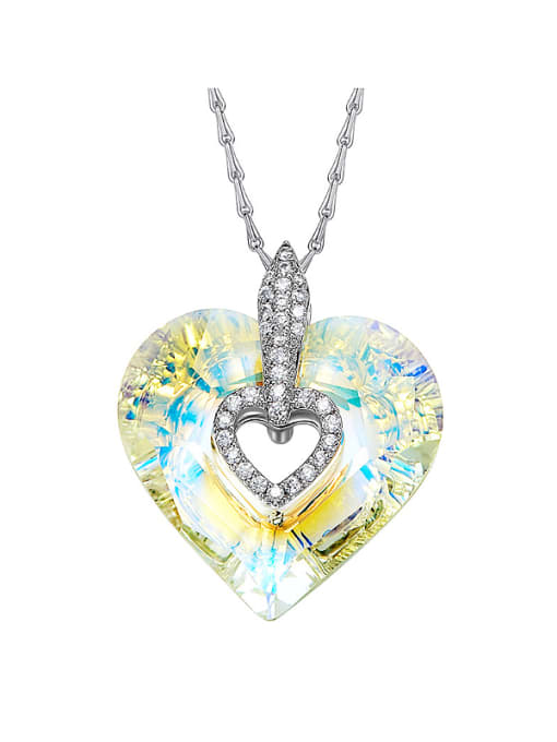 yellow 2018 Heart-shaped Crystal Necklace
