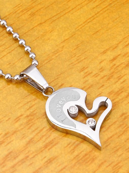 RANSSI Fashion Heart-shaped Puzzle Lovers Necklace 1