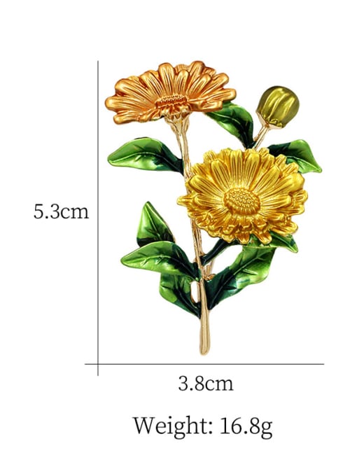 Mo Hai Alloy With Gold Plated Exaggerated Flower Brooches 4