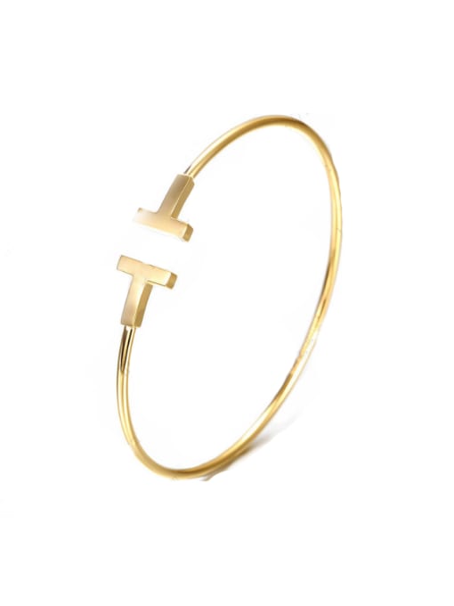 Golden Fashion Letters Stainless Steel Bracelet