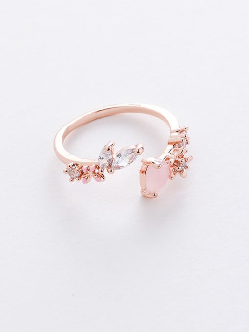 13#1295 Alloy With Rose Gold Plated Simplistic Geometric Free Size Rings