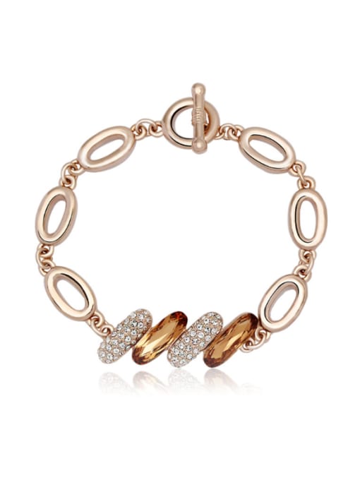 OUXI Fashion Rose Gold Crystal Bracelet 0
