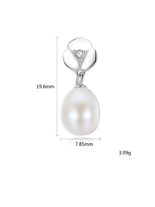 CCUI Sterling Silver 7-8mm natural pearl earrings 2
