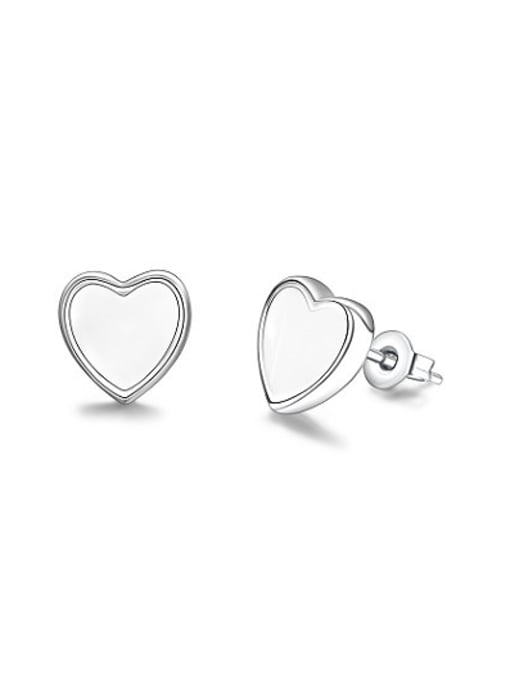 Ronaldo Women All-match Heart Shaped Acrylic Stud Earrings 0