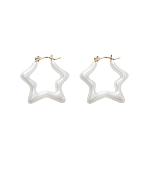 Girlhood Alloy With Gold Plated Simplistic Star Clip On Earrings