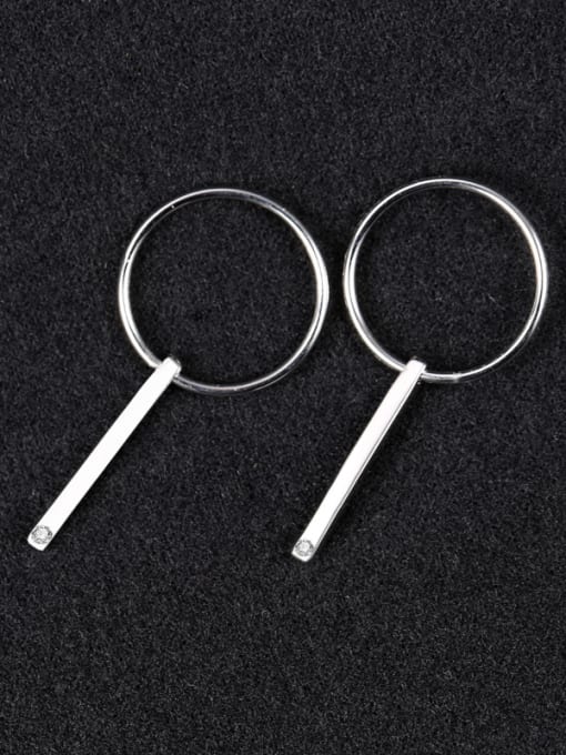 Peng Yuan Simple Hollow Round Silver Earrings 0
