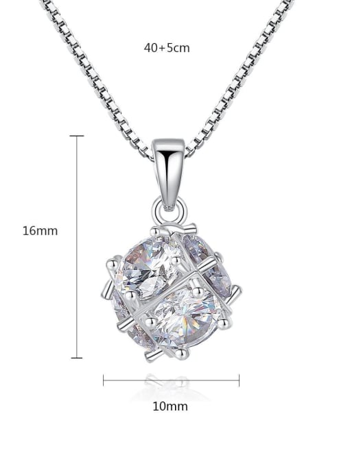 BLING SU Copper With 3A cubic zirconia Trendy Geometric Necklaces 4