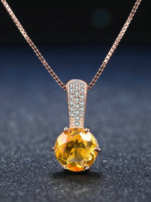 ZK Classical Natural Yellow Crystal Gift Pendant 1