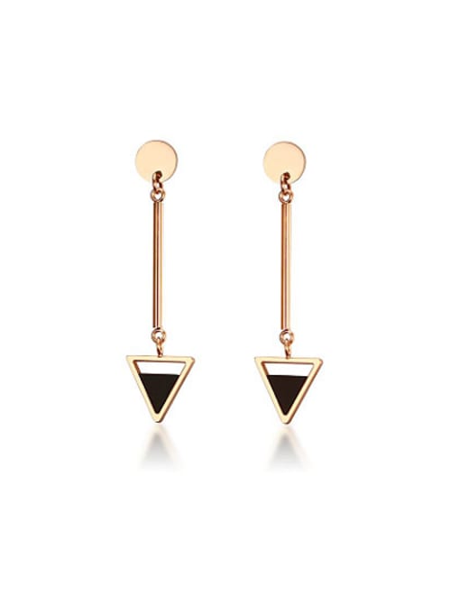 CONG Elegant Rose Gold Plated Triangle Shaped Glue Drop Earrings 0