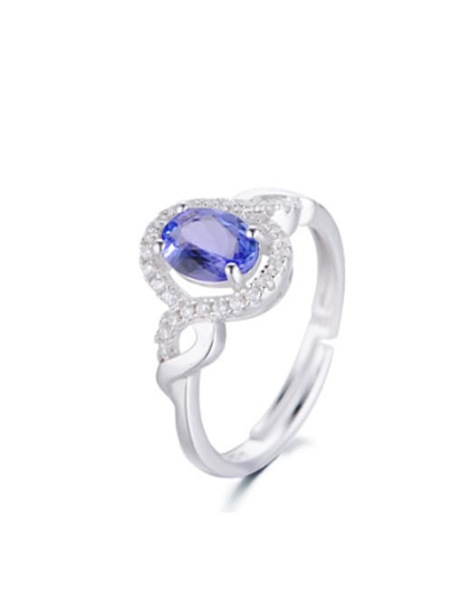 Deli Fashion Platinum Plated Oval Gemstone Ring 0