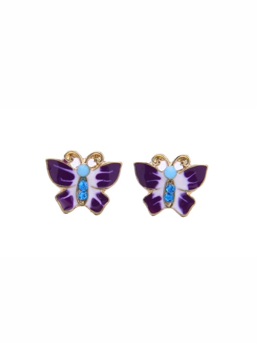 KM Small Butterfly Enamel stud Earring 0
